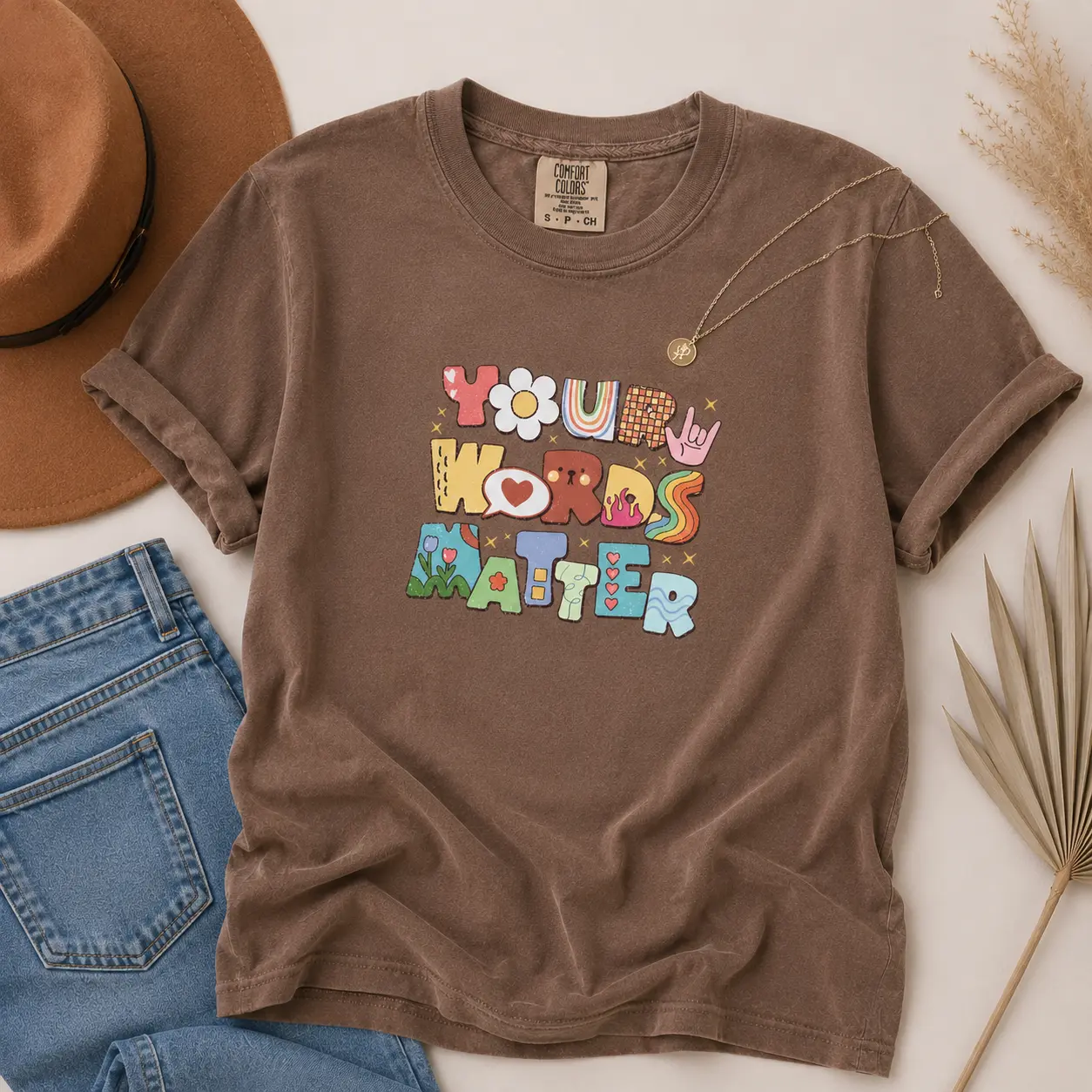Comfort Colors Your Words Matter T-Shirt – Speech Therapy Shirt, Speech Pathologist Tee, SLP Appreciation Shirt, Speech Pathology Gift, SLP Graduation Top - Printfamily