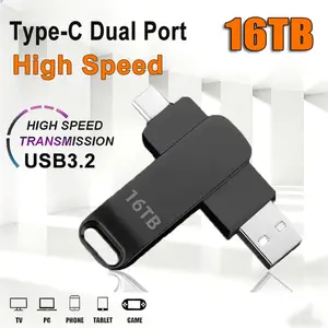 New  portable External hard drive usb  Metal Pendrive usb Flash Drives U Disk High Speed Portable WaterProof Type-C port Memoria 16TB  Stick  Drives  Type-C pendrive memory phone storage