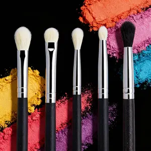 5pcs Makeup Eyeshadow Brushes, Cosmetic Brush, Flat Eye Shadow Shader, Crease Blending Brushes, Goat Hair, Liquid Cream Powder, Make Up Tool, Eyeshadow Brush Set