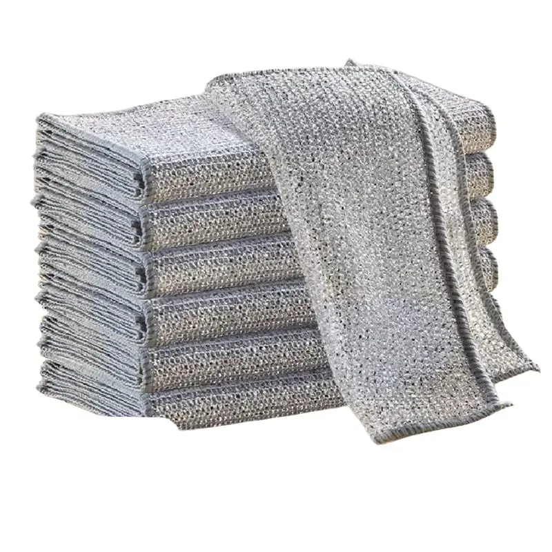 Multipurpose Miracle Cleaning Cloths, Microfiber Mesh Dishwashing Rags for Wet and Dry Use, Ideal for Metal, Kitchen, Dishes