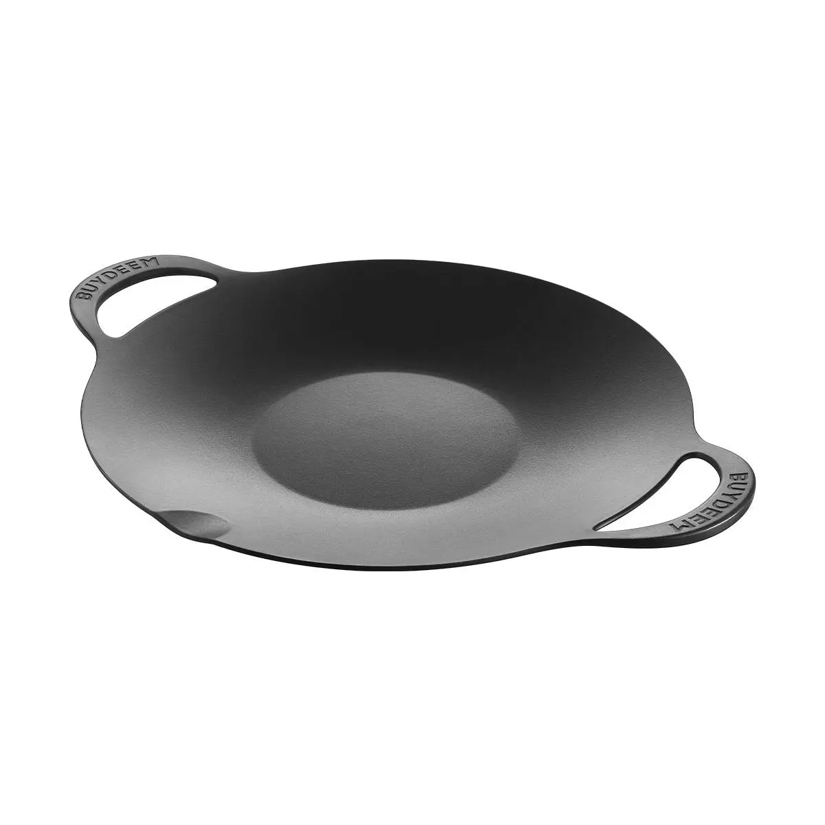 BUYDEEM Black Griddle Pan 36cm, Cast Aluminum Non-stick Grill Pan with 5mm Thick Base for Even Heating, Indoor Outdoor Use, CP101