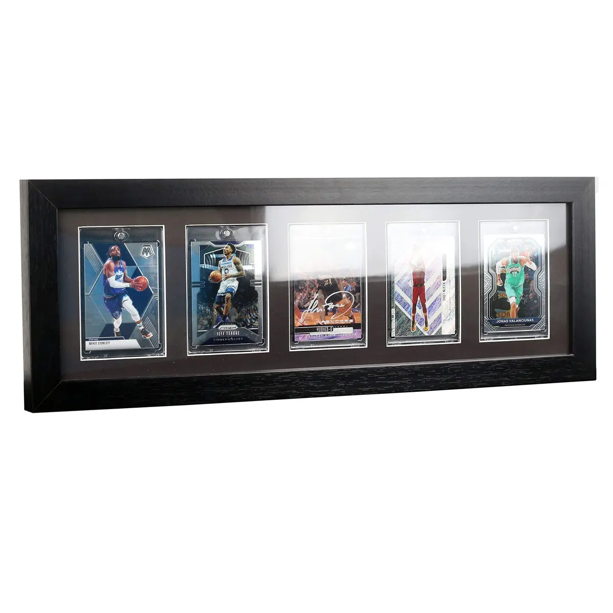 CCDCC Sports Card Display Case — UV-resistant PC panel and faux wood grain frame; suitable for basketball cards, baseball cards, and various collectible cards housed in toploaders.