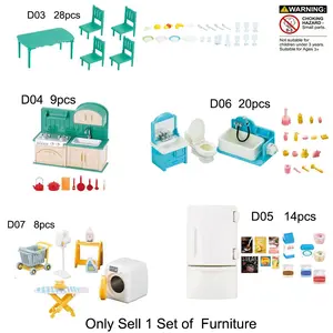 Mini Furniture Set, Role Play Set, 1 Box Mini Kitchen & Bathroom Accessories, Educational Pretend Play Toy, Birthday Gift