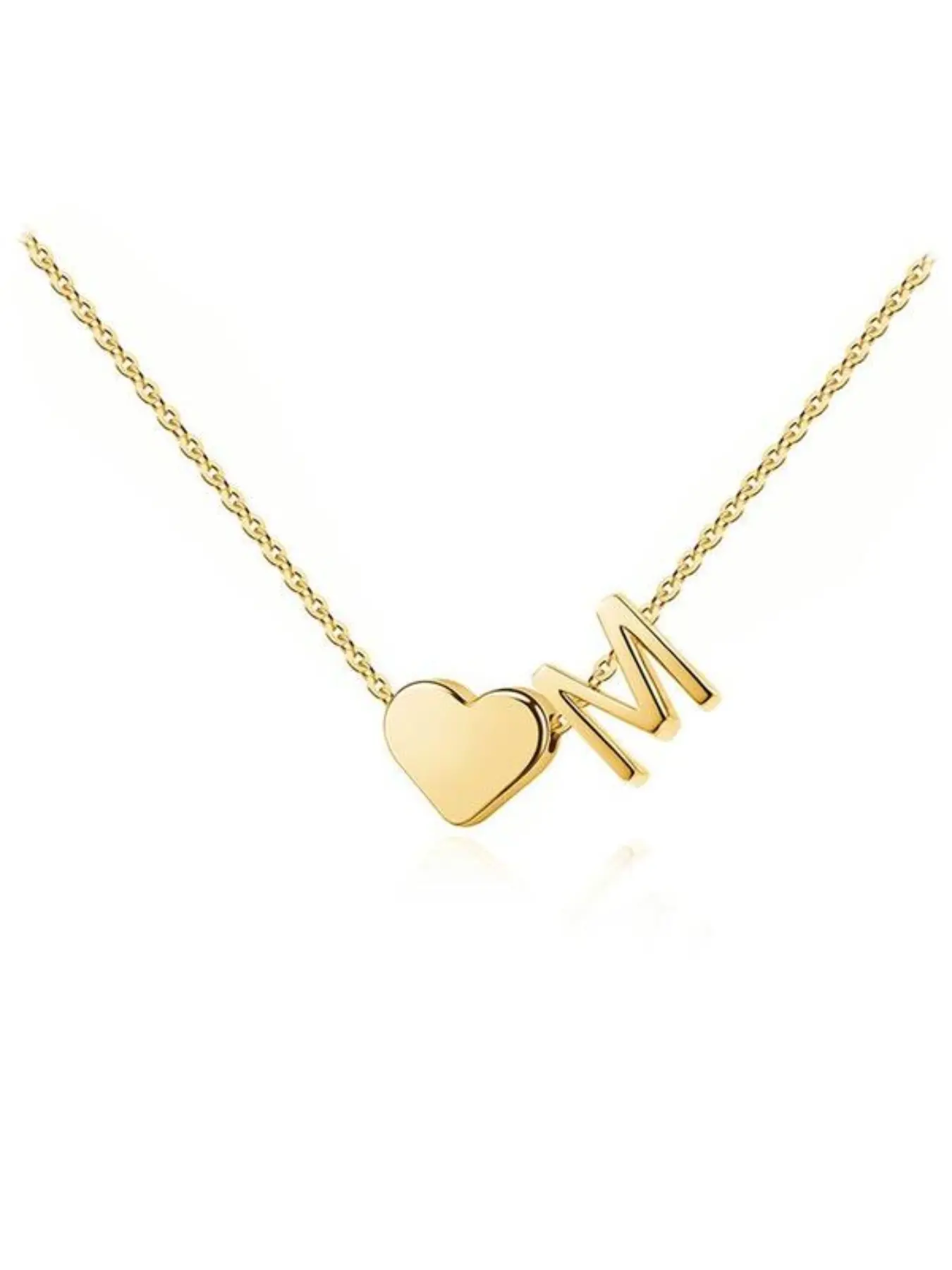 Mini First Love Couple Necklace Heart Shaped Letter A-Z, Custom Name Pendant, Birthday Gift, Anniversary Gift, Women Girls Jewelry, Necklace Initial, Dainty Initial Necklaces, Alphabet Necklace, Copper Pendant Necklace