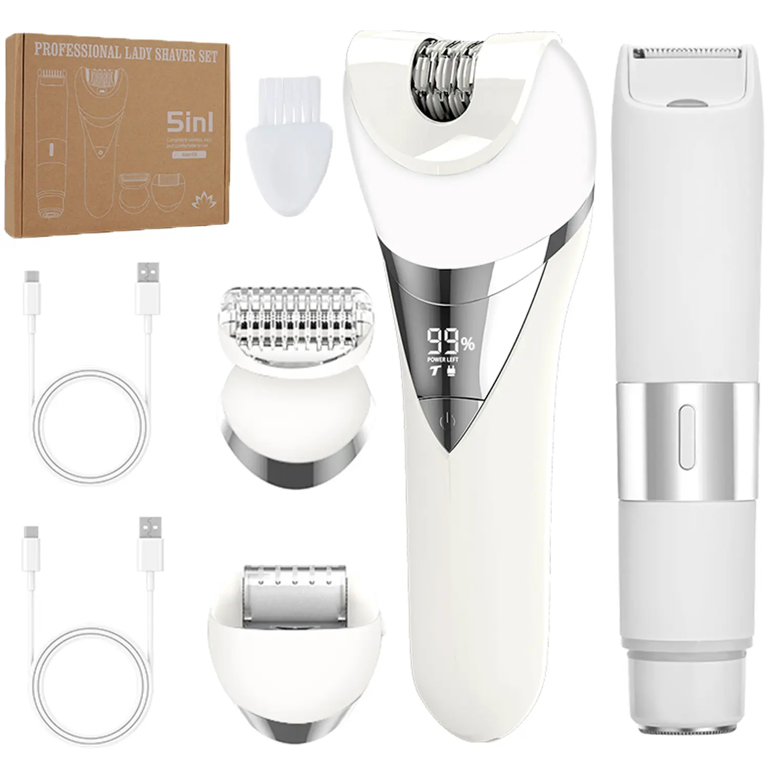 Rechargeable Electric Shaver for Women - Multifunctional Womens Hair Trimmer Grooming Kit, Cordless Epilator And Foot Grinder, Safey Hair Remover For Full Body, - Perfect Gift For Her
