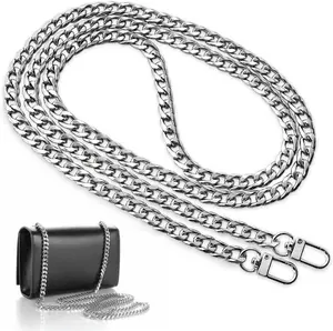 Inch Purse Chain Strap  Crossbody Replacement Straps with Metal Buckles,  Chain Strap for Purse Crossbody Handbag (Sliver)