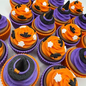 3D Printed Halloween Cupcake Clickers • Fidget Toy • Witch Hat Cupcake & Bat/Ghost Sprinkle Cupcake • Spooky Cute Gift