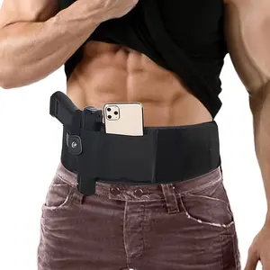 Men's and Women's Concealed Carry Belly Band Gun Holster - Ultimate Comfort, Can Carry LCP, S&W M&P 40 Shield Bodyguard, Sig Sauer, Beretta, 1911, etc. - Adjustable, Breathable, Ambidextrous Design, Suitable for Concealed Carry Vests Jogging Equipment