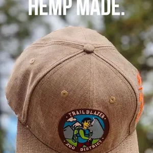 Trailblazer Hemp Made SnapBack Baseball Cap. Inside design and heavy embroidery front logo