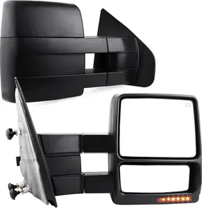 YITAMOTOR Towing Mirrors Car Accessories for 2007-2014 Ford F150 Power Heated with LED Signal and Puddle Light Tow Mirrors (Pair Set)