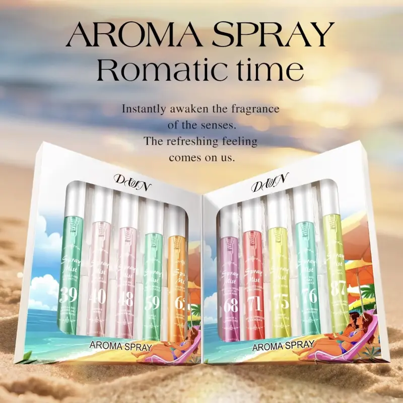 Women's 10-Piece Summer Brazilian Romantic Premium Perfume Set - Vanilla, Coconut, Amber Fruit, Caramel, Wood Scents, Scented Spray, Affordable Luxury Adult Gift, Scented Fragrance, Scents Collection