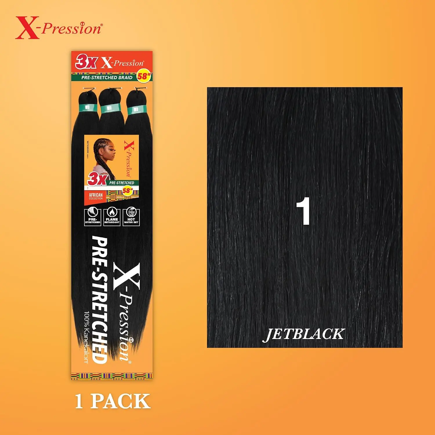 Sensationnel X-Pression Prestretched Braids-3X 58 inches