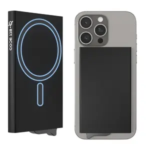 CODE 118 Wallet for Men - Slim Minimalist Aluminum Magnetic Card Holder - RFID Blocking Front Pocket Mag Safe Wallet with Strong Magnet Attachment