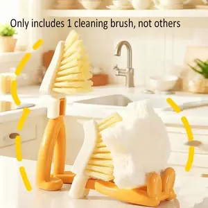 Multi-Functional Foldable Triangle Brush, Short Handle Stove Brush, Bathroom Gap Brush, Crack Cleaner, Window Corner Brush, Home Cleaning Tool