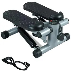 Full Body Toning Mini Stepper Stair Machine with Resistance Bands Compact Home Workout Gear Leg Fitness Equipment for All