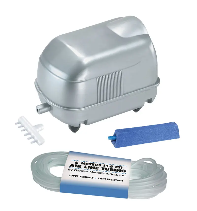 Danner SU04511 Pondmaster Garden Aeration Kit - 9.5 lbs Easy-to-Install Set with AP-20, Tubing, Accessories, Oxygen Boost, Improves Water Quality, Aerates Up to 2,000 gal, Improves Pond Water Quality