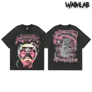 Vintage Hellstar Pink Graphic Tee Oversized Y2K Streetwear Washed Shirt. Heavyweight Grunge Acid Washed Double Sides Hip Hop Shirt. The ultimate trending aesthetic, Gift For Friends. Men and Women Tops