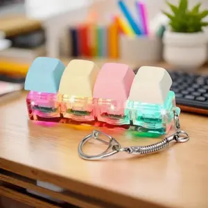 Glowing Stress Relief Keychain, Macaron Color Anxiety Reliever, Fidget Finger Press Toy, Mini Intelligence Game, Perfect Gift