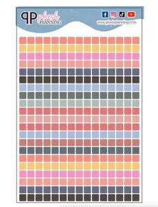Mini Squares Planner Stickers, Tracker Sheet, Lauren Denise Inspired Colors