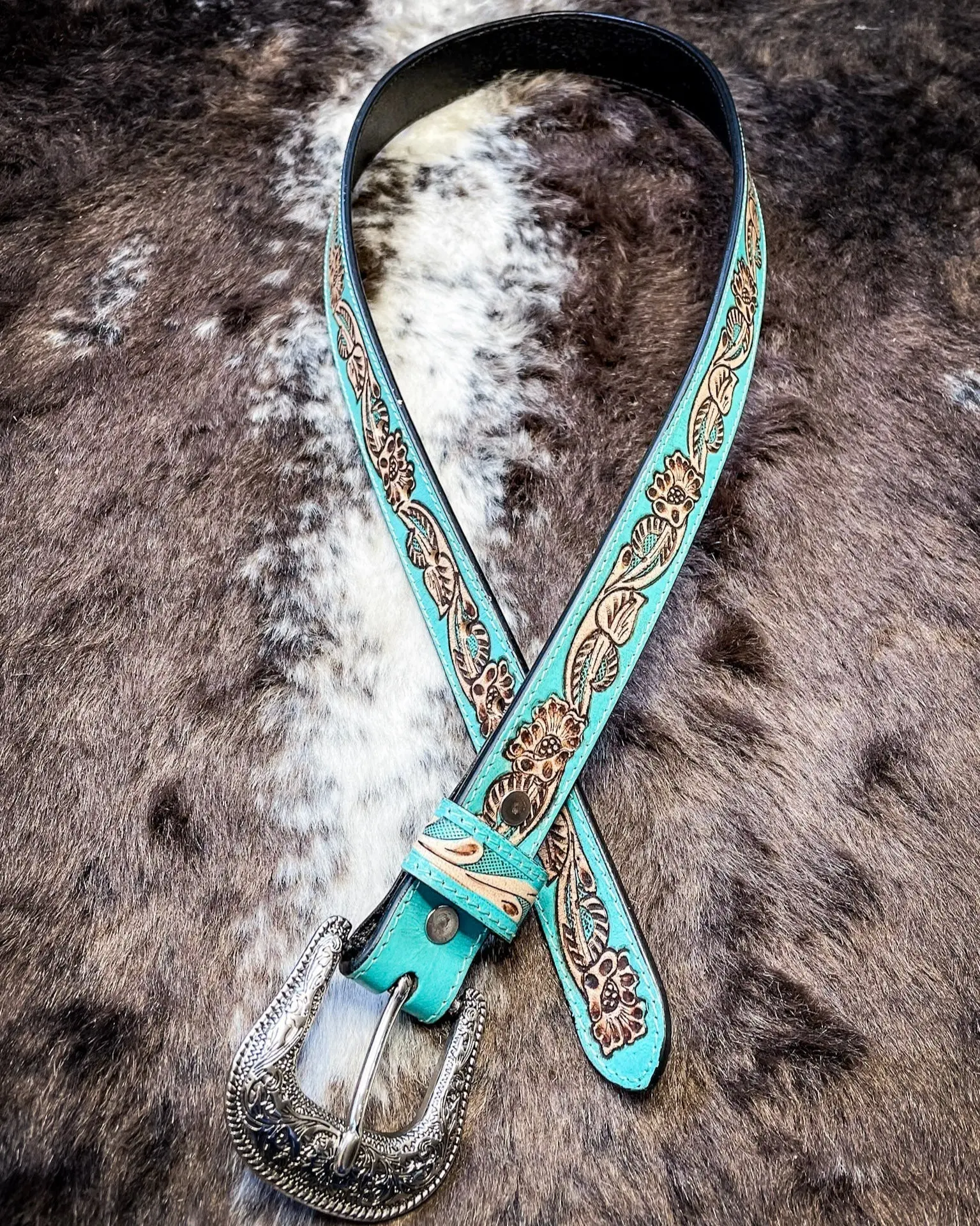 Myra Bag Canyon Shadow Hand-Tooled Leather Belt