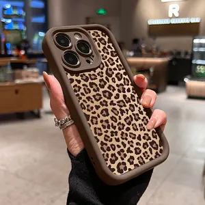 Leopard Print Pattern Case for iPhone 17 Pro Max 16 15 14 Plus 13 12 11 Air Plus Shockproof Drop Protection Rugged Durable Silicone Cover with Non-Slip Design