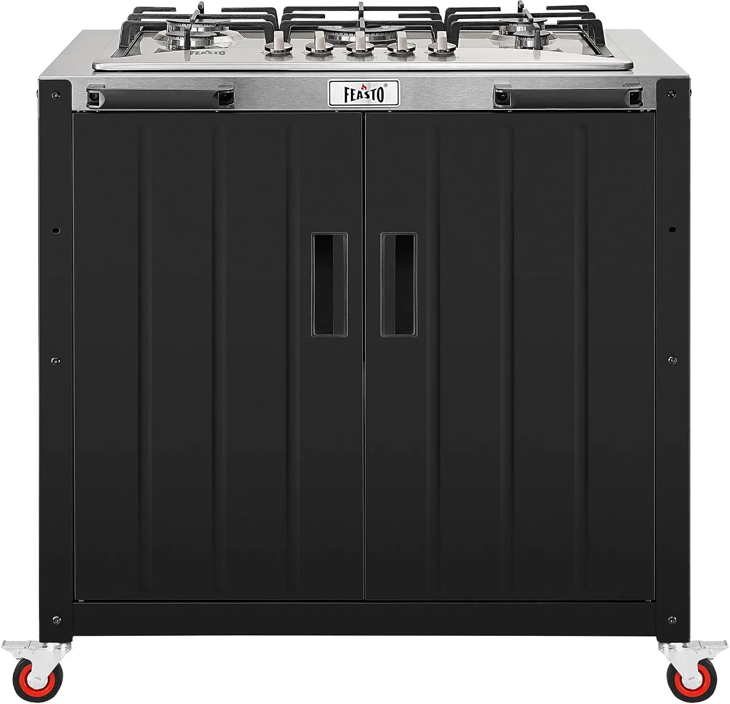 Feasto Modular Outdoor Kitchen Island with 5-Burner Gas Stove and Storage | 5 Burner Gas Stove for Outdoor Cooking, Storage Cabinet for Supplies, Modular Design for Outdoor Kitchen