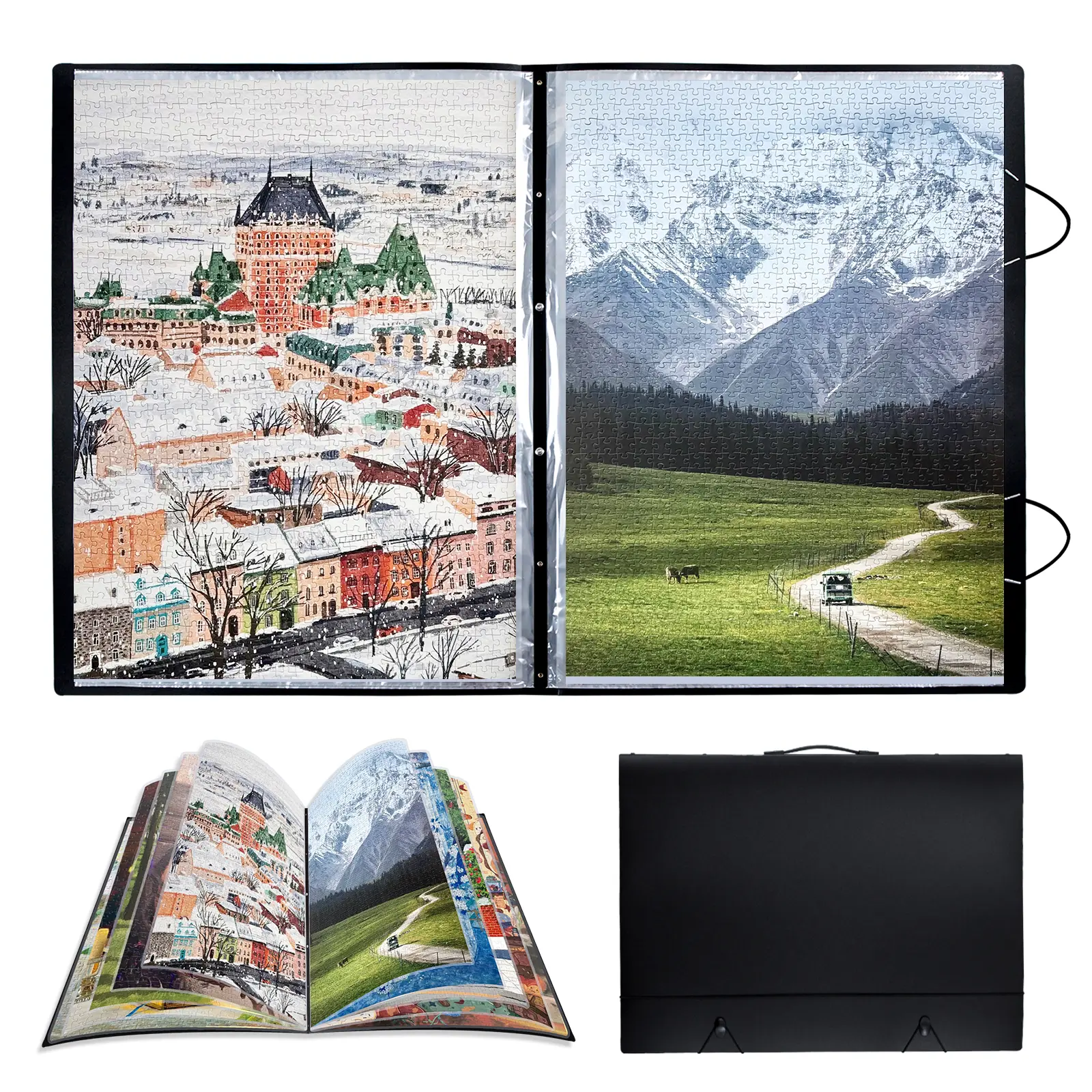 Puzzle Storage Folder Keeper Case,Portable Puzzles Organizer Accessory, Large Capacity 20x28in Puzzle Album Book Holder Portfolio,1000-Pieces for Jigsaw Enthusiasts Storage Binder Saver