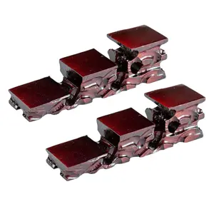 THY COLLECTIBLES Pack of 2 Oriental Rosewood 3-Plant Stands, Small Plant Stand for Indoor Tabletop Desktop, Mini Succulent Window Shelf, Herb Display Rack for Home and Office L9.5 x W2.5 x H2.75 Flower Organiser