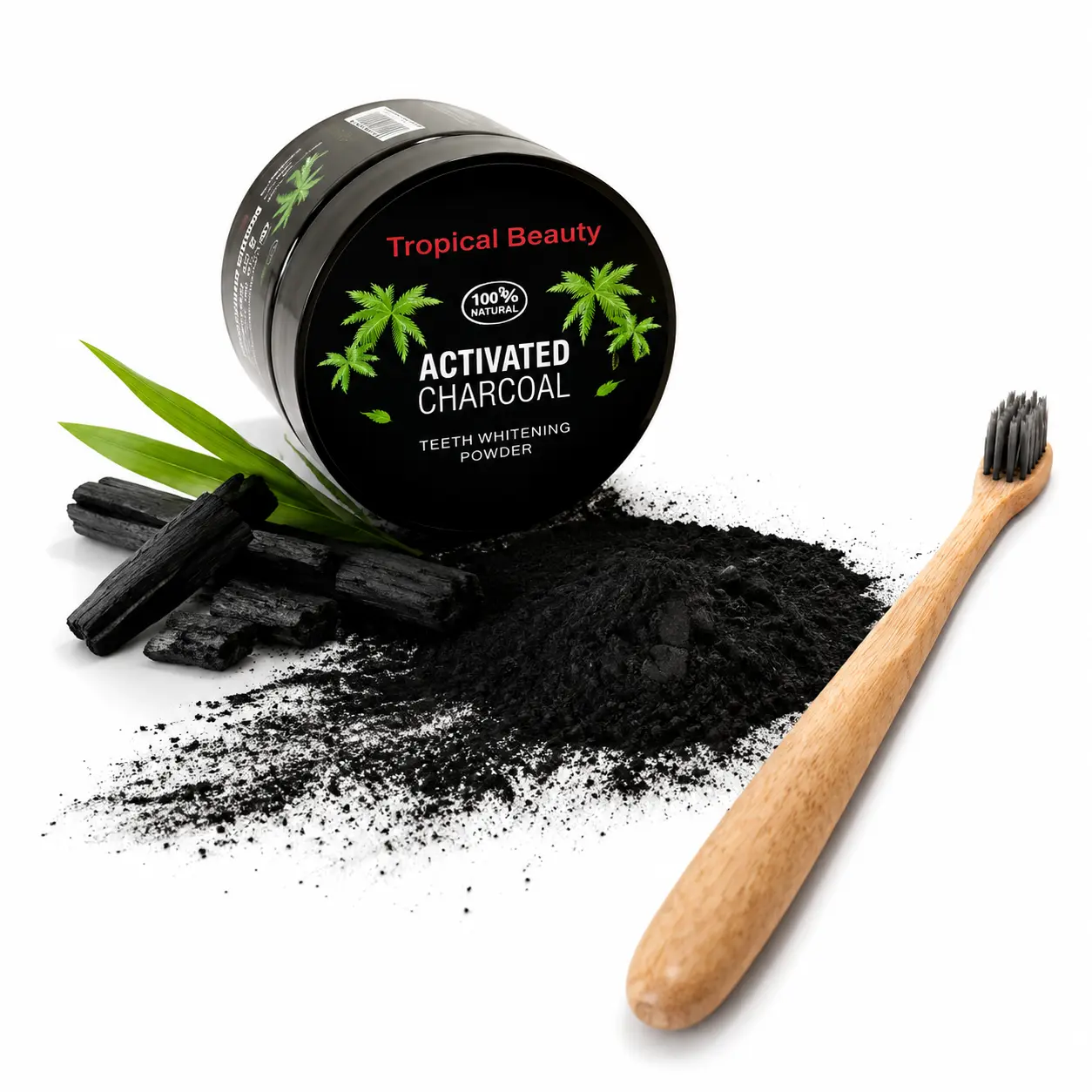 Tori + Mika Activated Charcoal Teeth Whitening Black Powder Toothpaste Best Natural 100% Organic White Teeth Whitener Bleach Carbon Fluoride Free Products Kit Cleaner Bright Wow Smile Bamboo No More Dental Strips