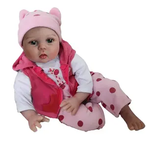 TopLink Reborn Baby Dolls 22inch 55cm Realistic Newborn Bebe Girl Soft Vinyl Baby Dolls Toy with Plush Pink Giraffe for 3+ Kids Christmas Gift