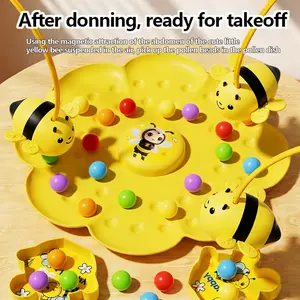 Magnetic Bee Pollen Pickup Game, 2-4 Player Interactive Toy for Kids Ages 3+, Fun Color Matching Game for Family Gatherings, Tabletop Games