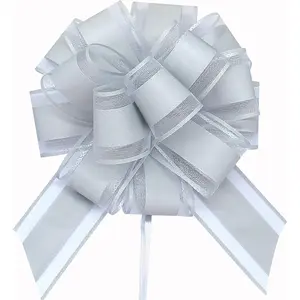 5 count 6 inches Large Pull Bows, Bow for  Wrapping, Ribbon Bows for Wedding Christmas Birthday Party  Baskets Wrapping Boxes or Valentine's Day floral  Decoration ()