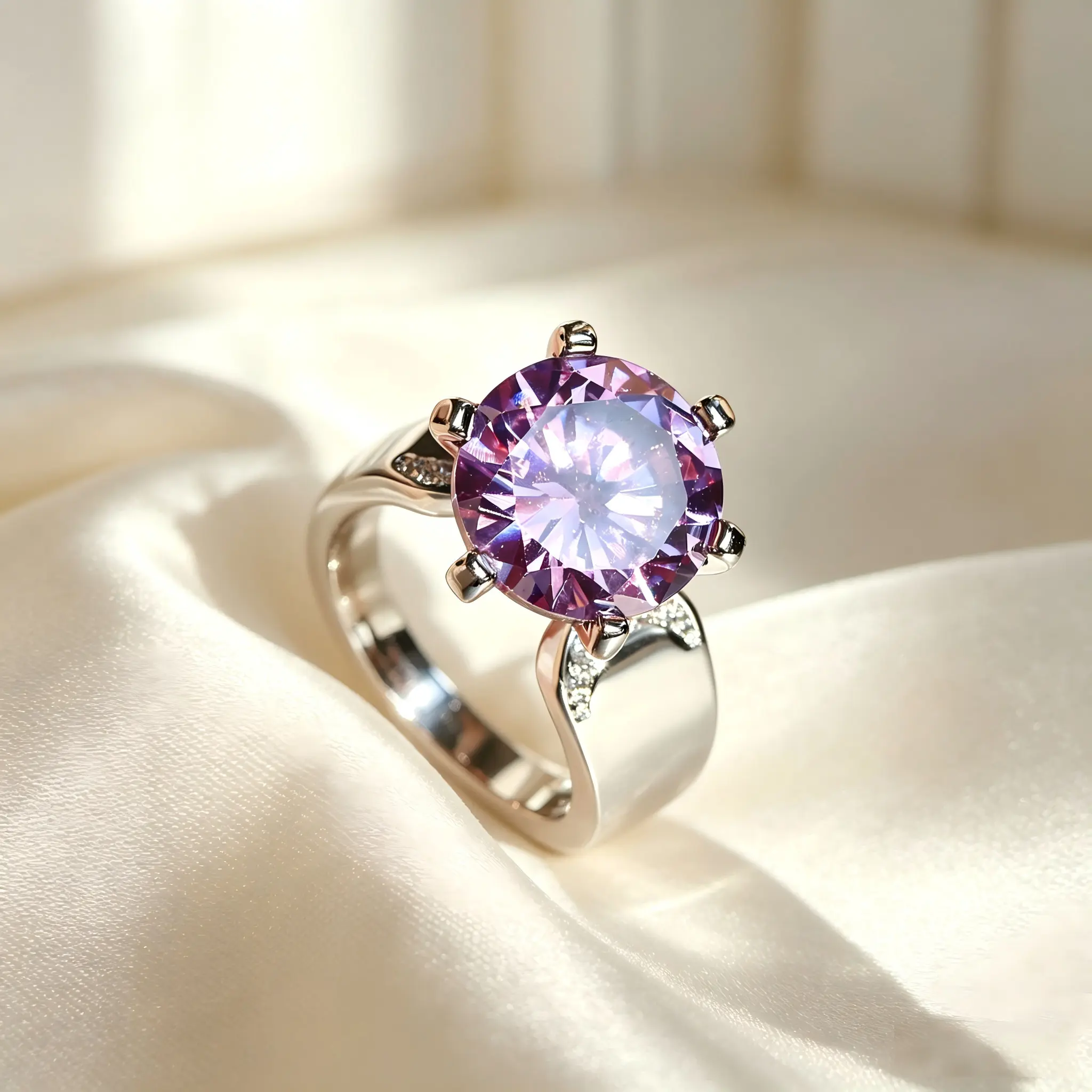Beautiful Silvery Natural Tanzanite Moon Birthstone Multilayer Princess Cross Ring Unique Ring Jewelry Rings