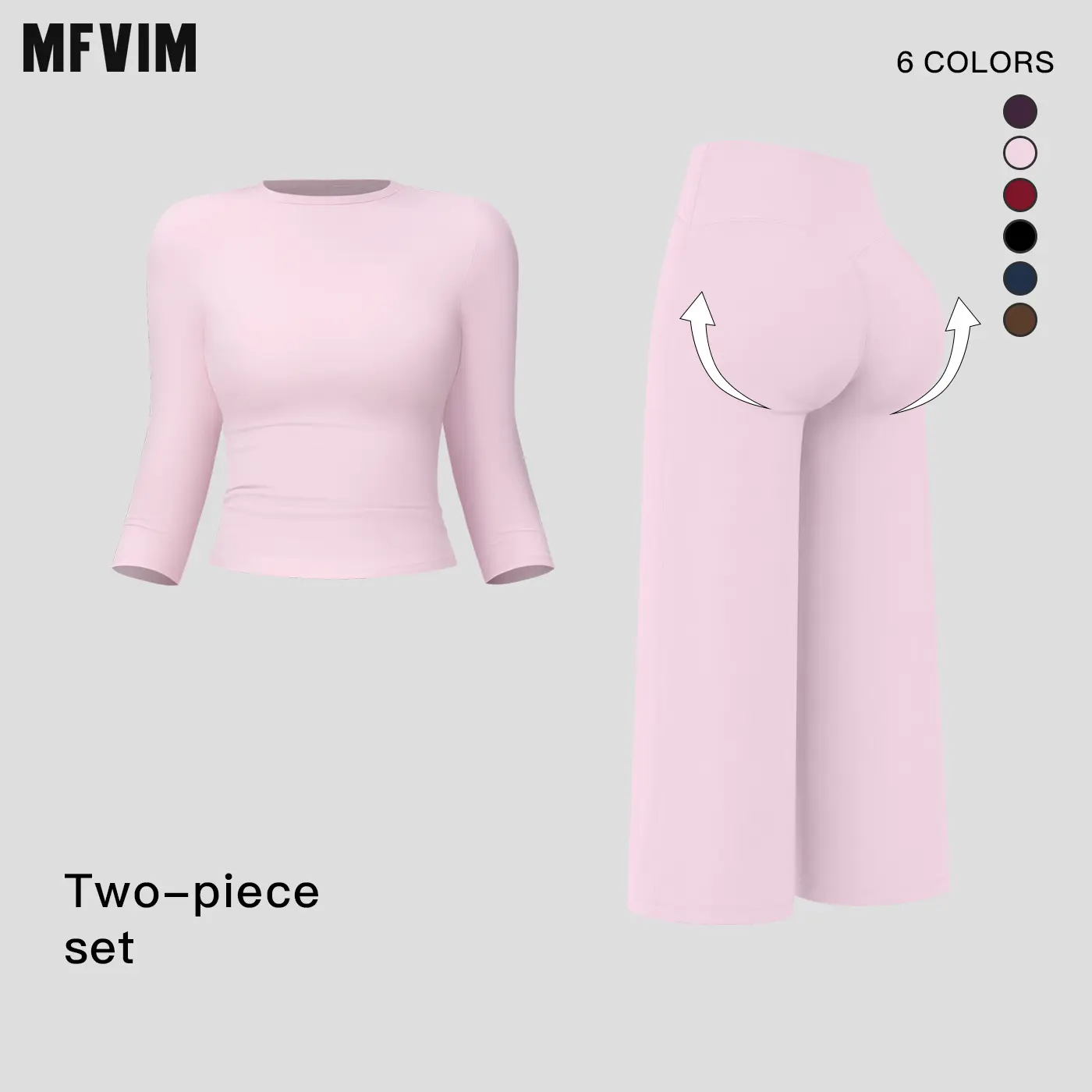 MFVIM Women’s 2-Piece Yoga Fitness Suit - High Waist Gym Sets, Fitted Workout Sets, Figure-Flattering Butt-Lifting Activewear for Yoga, Casual Outdoor Running, Workout Sets For Women,travel essentials,camping essentials