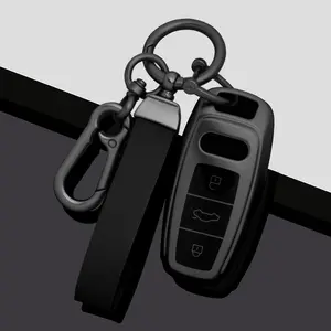 Audi Car Key Case, Car Key Protector for A3/a4/b9/a6/a7/4K/a8/e-Tron/q5/q8/c8/d5/sq8, Remote Cover Shell & Keychain Holder, Fob Interior Accessory