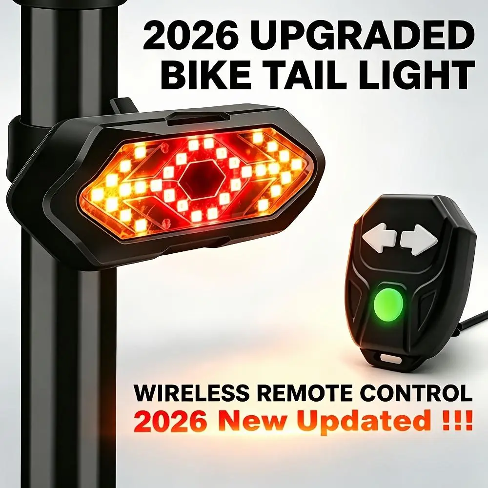 [High Visibility] Bike Tail Light with Turn Signals USB Rechargeable 5 Modes 120 Lumens Bright LED Bike Safety Rear Light for Adults Kids Men Women Road Mountain Cycling Safety Taillight Additions | Wireless Remote Control, Without Battery