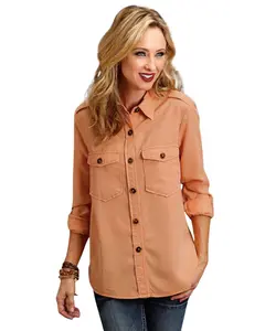 Stetson Women's Lyocell Button-Front Shirt Jacket - 11-050-0565-7008 Or