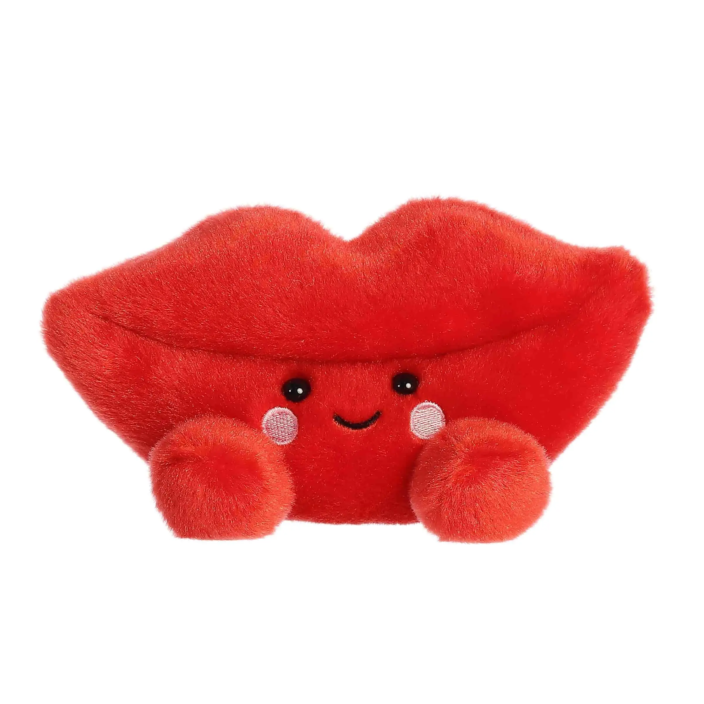 Palm Pals Adorable Kissie Lips 5 inch Red Mini Soft Plush Collectable Stuffed Animal