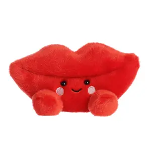Palm Pals Adorable Kissie Lips 5 inch Red Mini Soft Plush Collectable Stuffed Animal