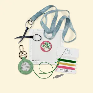 Happy Stitching - Tropical Serenity Key Fob Needlepoint Kit - All In One Self Finish Needlepoint Craft Kit