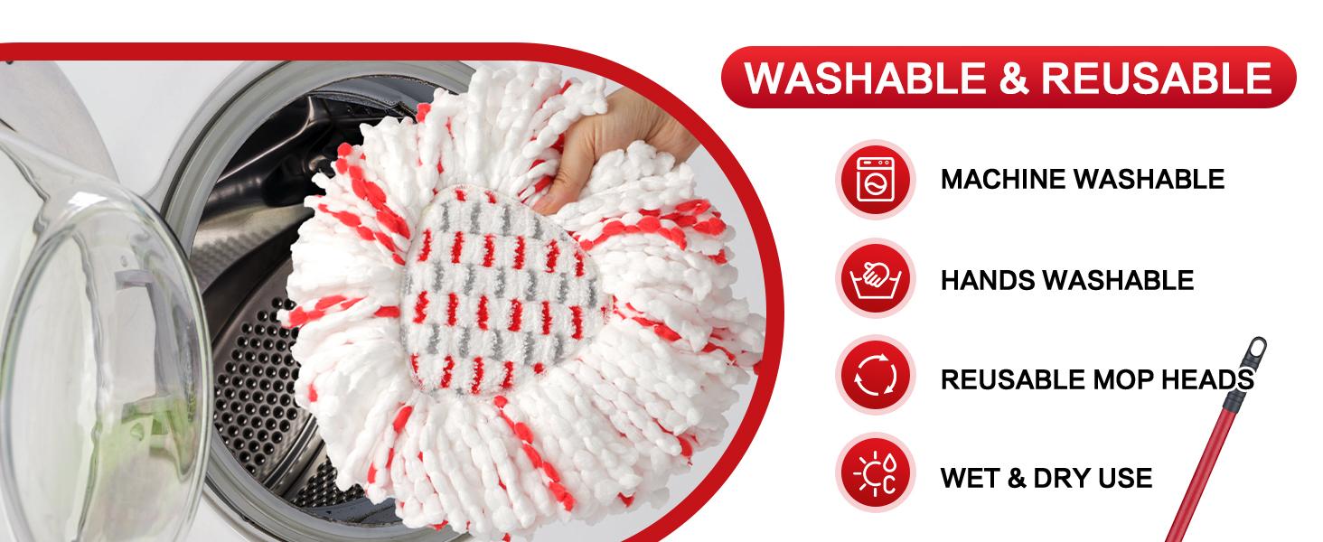 For O-Cedar EasyWring 1-Tank System 3 Pack Spin Mop Heads Refills with Scrubbing Pad Built-in Scrub Mop Deep Cleaning o cedar 40% More Efficient For O-Cedar EasyWring 1-Tank System 3 Pack Spin Mop Heads Refills with Scrubbing Pad Built-in Scrub Mop Deep Cleaning o cedar 40% More Efficient