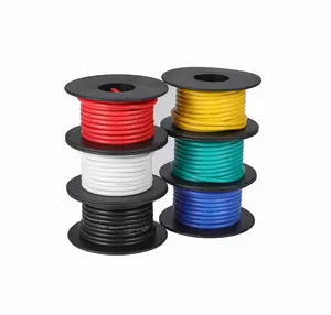 TUOFENG 14awg Wire Flexible Silicone Wire,14 Gauge Tinned Copper Wires Silicone Rubber Insulated (6 Different Colored 13.2ft /4m Each)(OD:3.5 mm) 600V Stranded Wire Automotive Wiring
