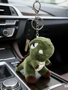 Creative Dinosaur Plush Keychain Charm, Cute Dinosaur Backpack Pendant, Couple Key Ring Accessory, Soft Toy Clothing Accessories, Stylish Keychain