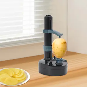 Electric Fruit Vegetable Peeler Machine Automatic Apple Potato Peeling Tool 110V Corded for Kitchen Home Use Black Blue Color Option