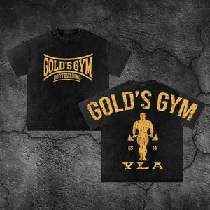 Gold's Gym YLA Oversize Washed T-shirt, Gym Apparel, Workout Wear, Training Men's Top, Aesthetic Shirt, Discipline, Strength, Focus