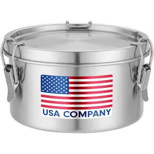 EVERUSELY Stainless Steel Round Food Storage Container with Lid - 27 oz/0.8 L, Stackable, Leak-Free, Oven-Safe, Freezeable, Microwavable Steel Lunch Box, Reusable Modern Tableware from US Company, Food Storage Containers, Leak-Free Lunch Boxes