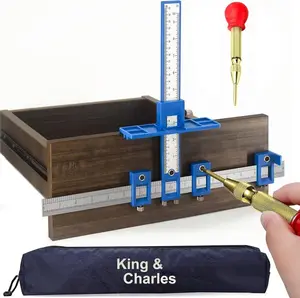 Cabinet Hardware Jig, Cabinet Handle Jig with Automatic Center Punch, Cabinet Jig for Handles and Pulls on Drawers/Cabinets, Cabinet Hardware