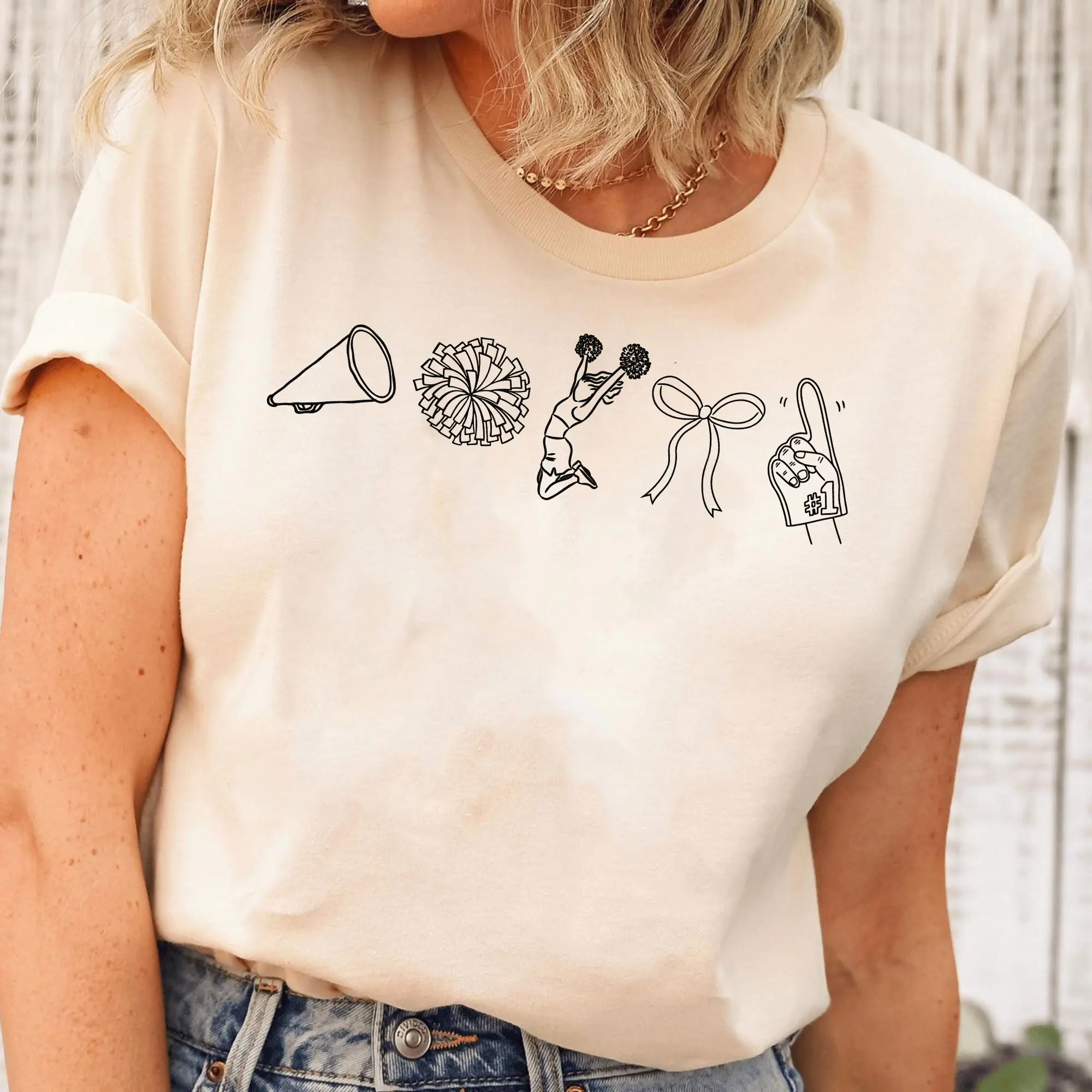 Cheerleader Shirt, Cheer Coach Gift, Megaphone Pom Pom Sweatshirt, Cheerleader Coach Gifts