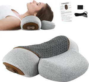 3 in 1 Neck Massager Pillow with Heat, Pillow Massage Neck Hump Support, Shiatsu Back Shoulder Massager with Kneading, Heating & Vibration for Relaxation and Comfort