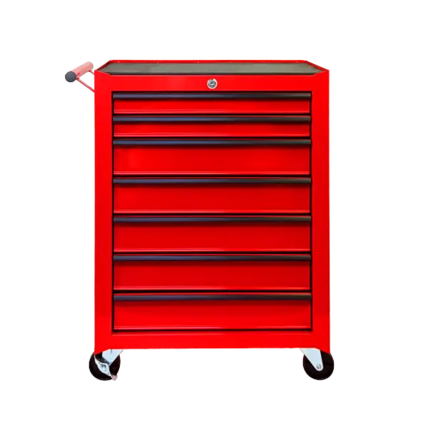 7-Drawer Rolling Tool Box, Multifunctional Tool Storage Cabinet On Wheels with Locking Mechanism, Parking Brake, Portable Garage Tool Cart for Warehouse, Workshop, Repair Shop